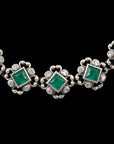 SILVER EMERALD STONE NECKLACE