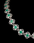 SILVER EMERALD STONE NECKLACE