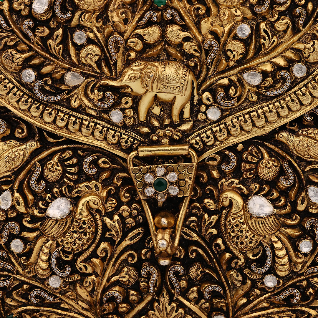 ANTIQUE PEACOCK ROYALE CLUTCH