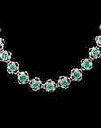 SILVER EMERALD STONE NECKLACE