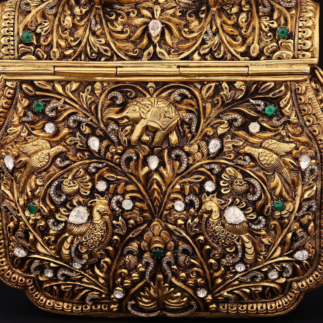 ANTIQUE PEACOCK ROYALE CLUTCH