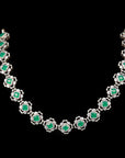 SILVER EMERALD STONE NECKLACE