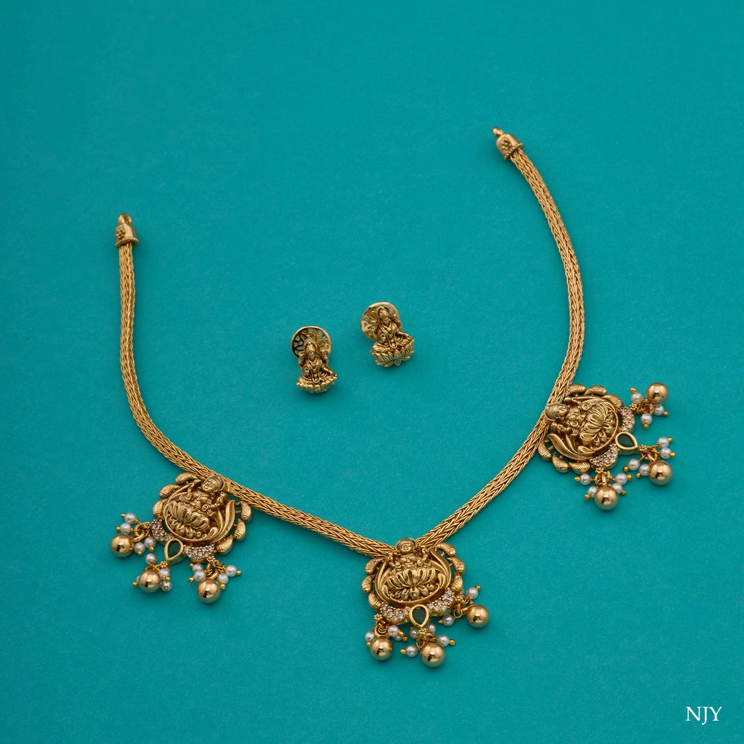LAKSHMI LOTUS NECKLACE SET