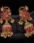 MAYURA RUBY EMERALD JHUMKAS