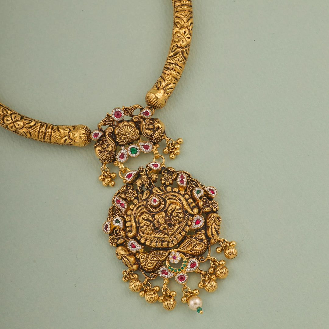 PEACOCK NAKSHI KANTI NECKLACE