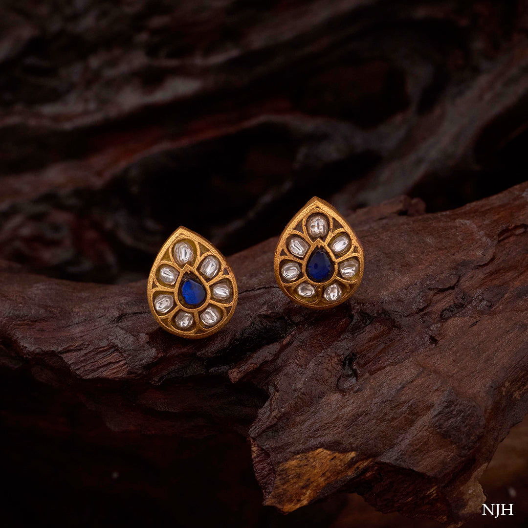 BLUE STONE TEARDROP EARRINGS