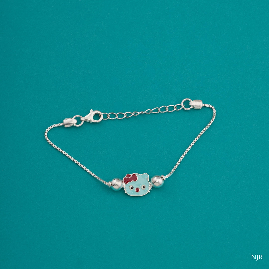 KITTY CHARM SILVER KIDS RAKHI