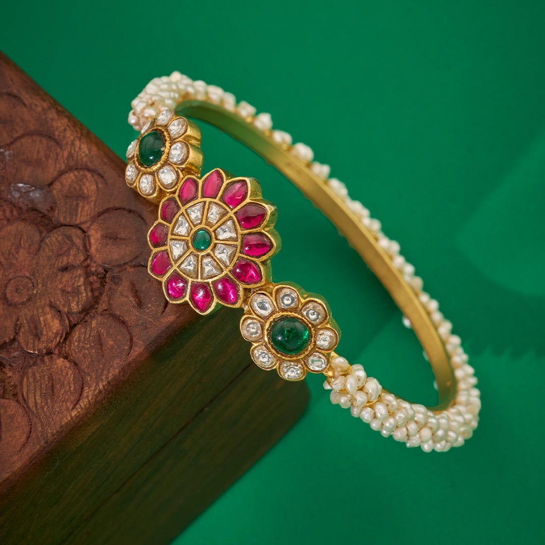 RUBY BLOOMS PEARL BANGLE
