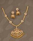 CZ BLOSSOM RUBY NECKLACE SET