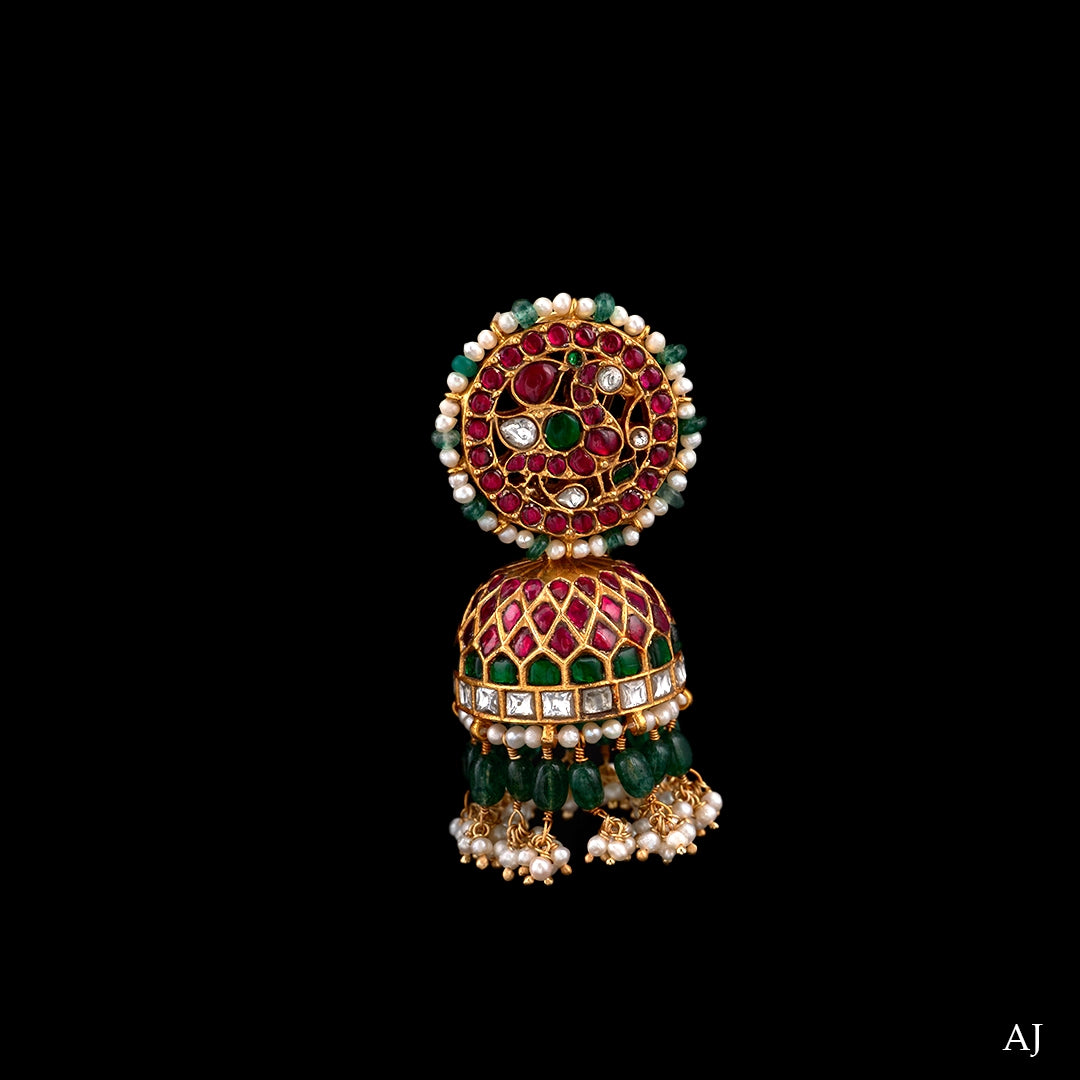 KUNDAN FLORAL LATTICE JHUMKA