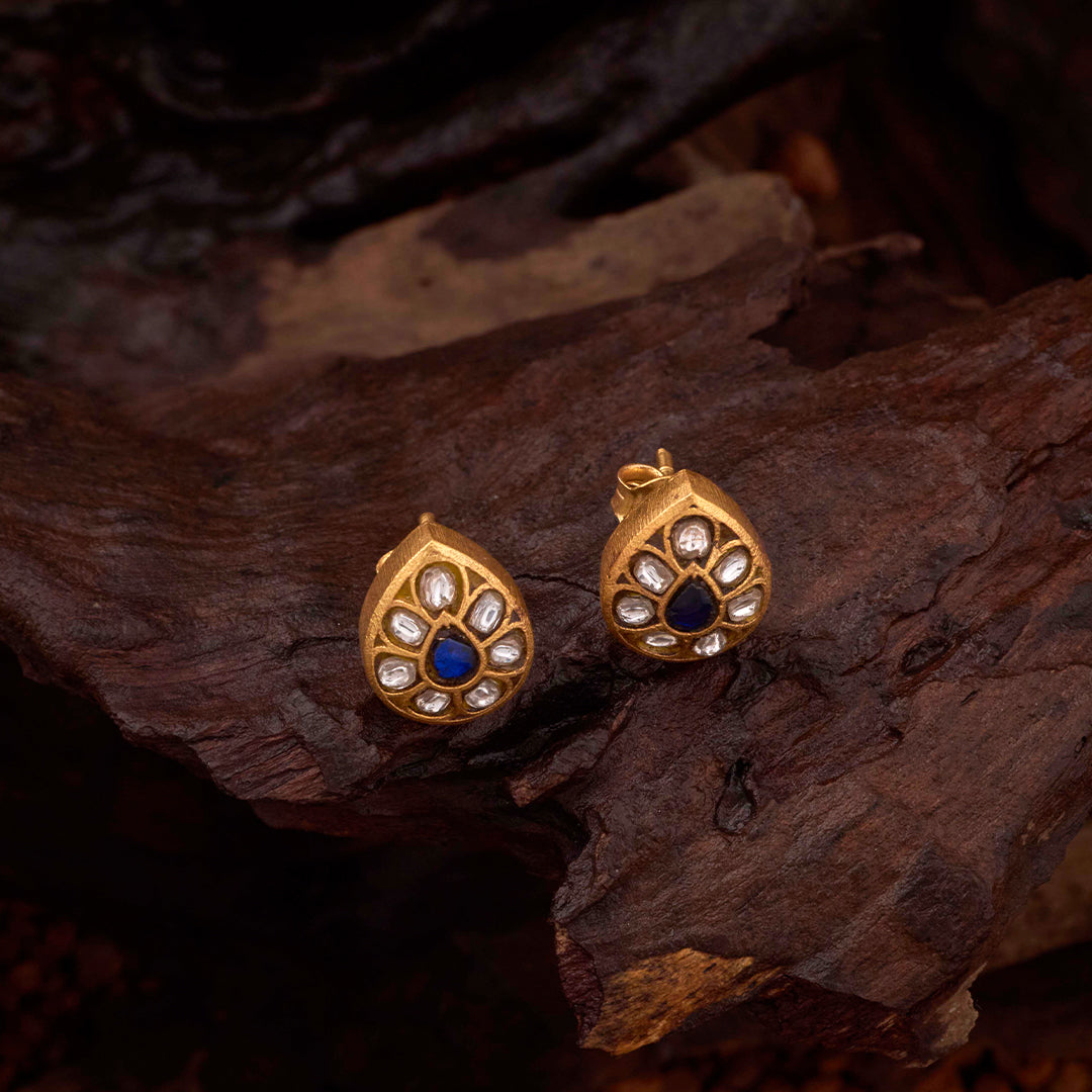 BLUE STONE TEARDROP EARRINGS