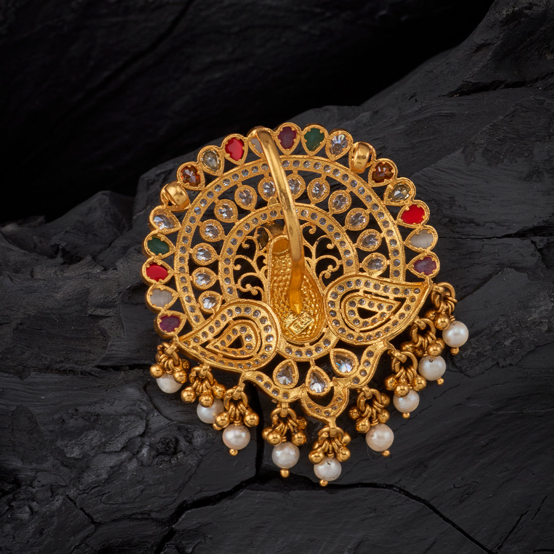 MULTICOLOR STONE PEACOCK PENDANT