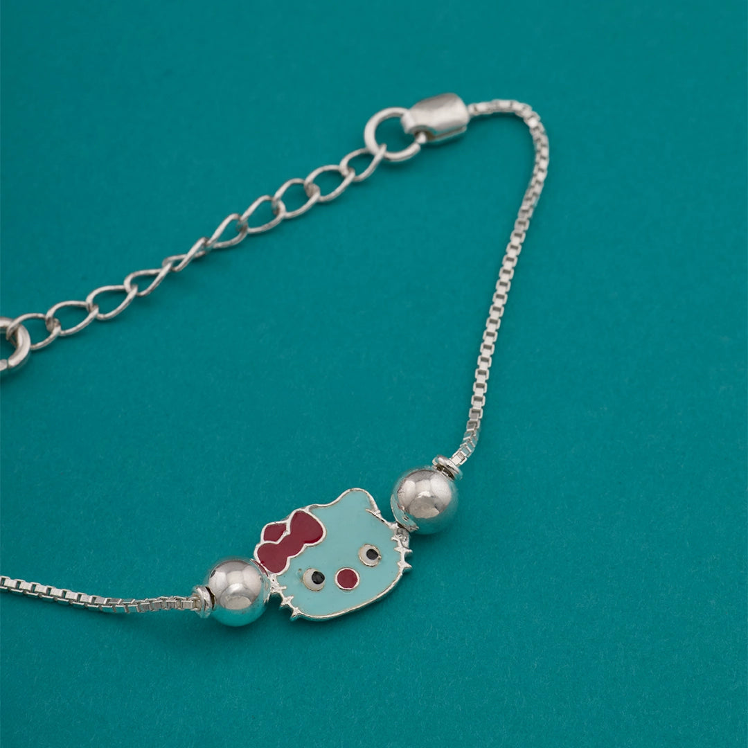 KITTY CHARM SILVER KIDS RAKHI