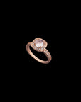 SILVER ROSE GOLD CLUSTER RING