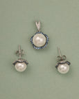 PEARL BLUE STONE PENDANT SET