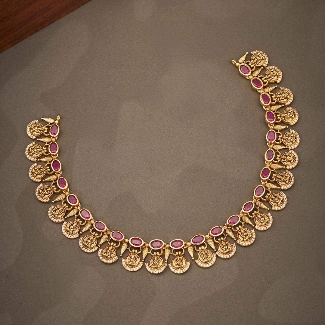 RUBY LAKSHMI KASU NECKLACE SET