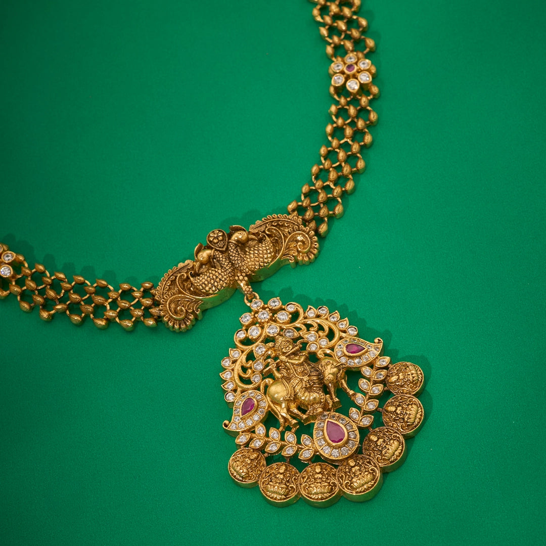 ANTIQUE KRISHNA PEACOCK NECKLACE