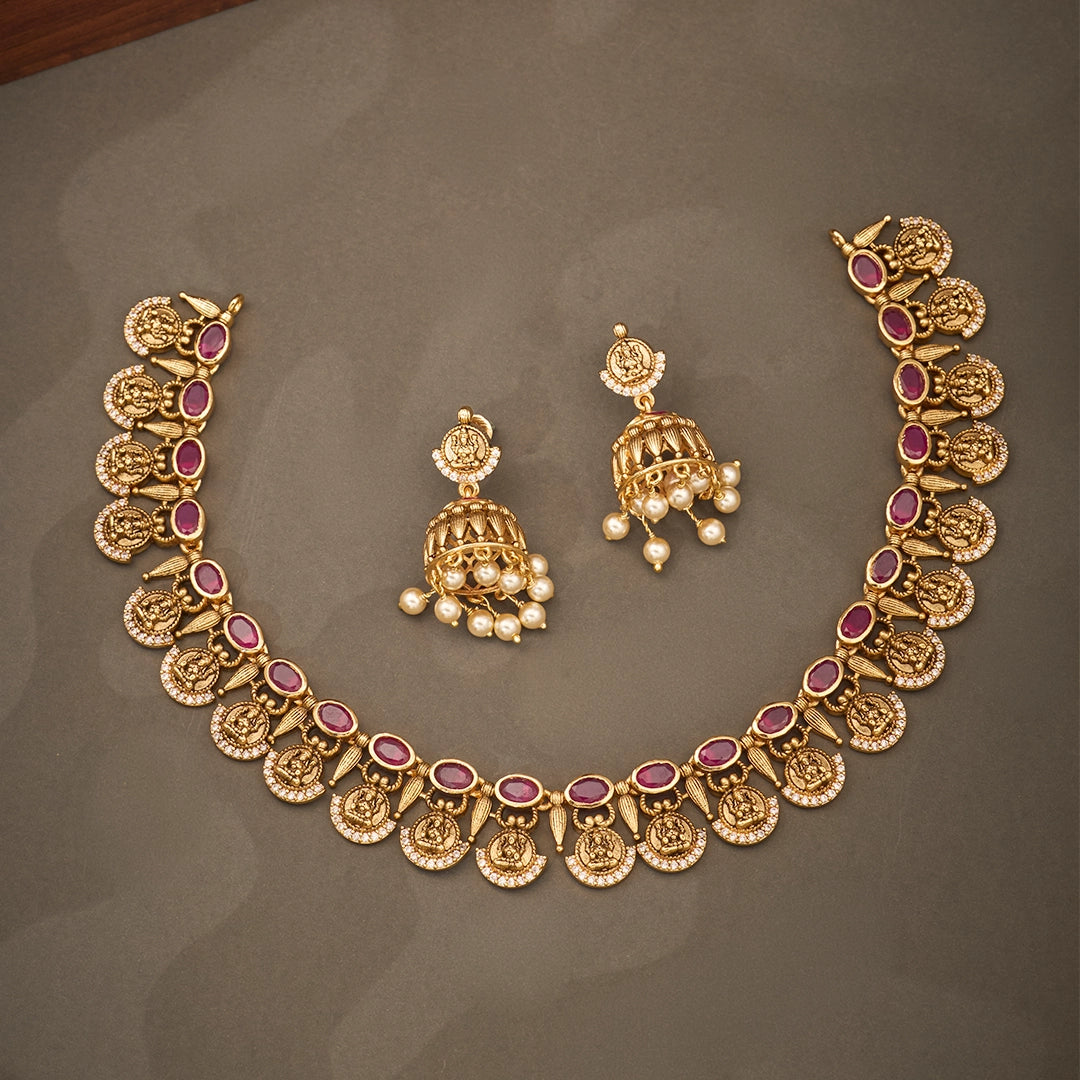 RUBY LAKSHMI KASU NECKLACE SET