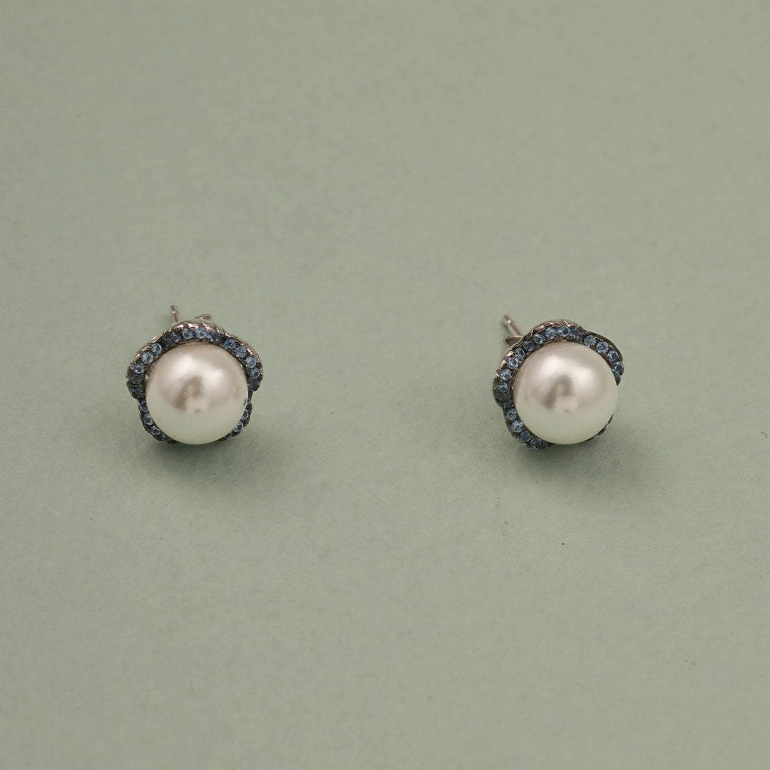 PEARL BLUE STONE PENDANT SET
