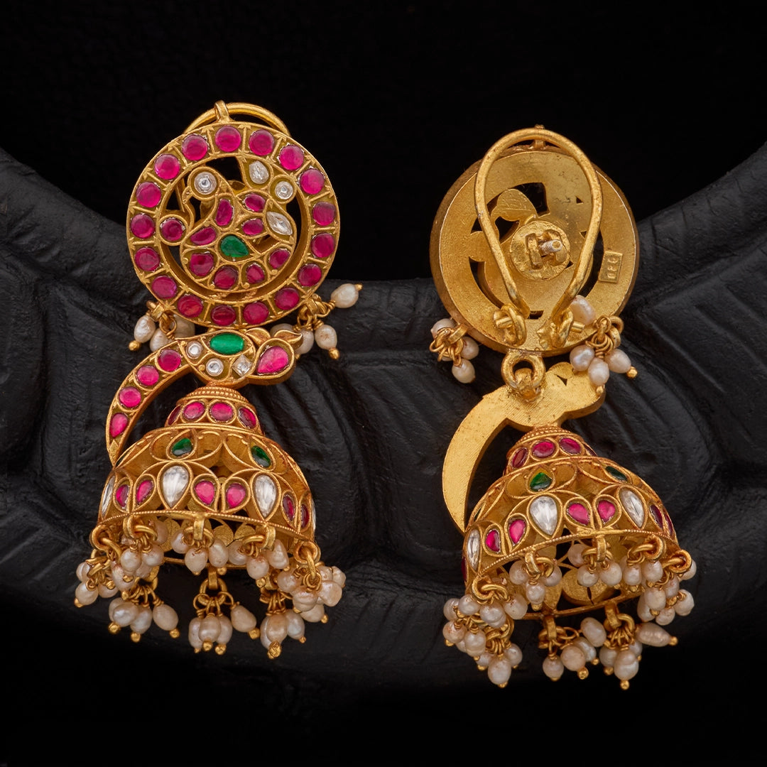 RAJAVI RUBY EMERALD JHUMKAS