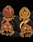 RAJAVI RUBY EMERALD JHUMKAS