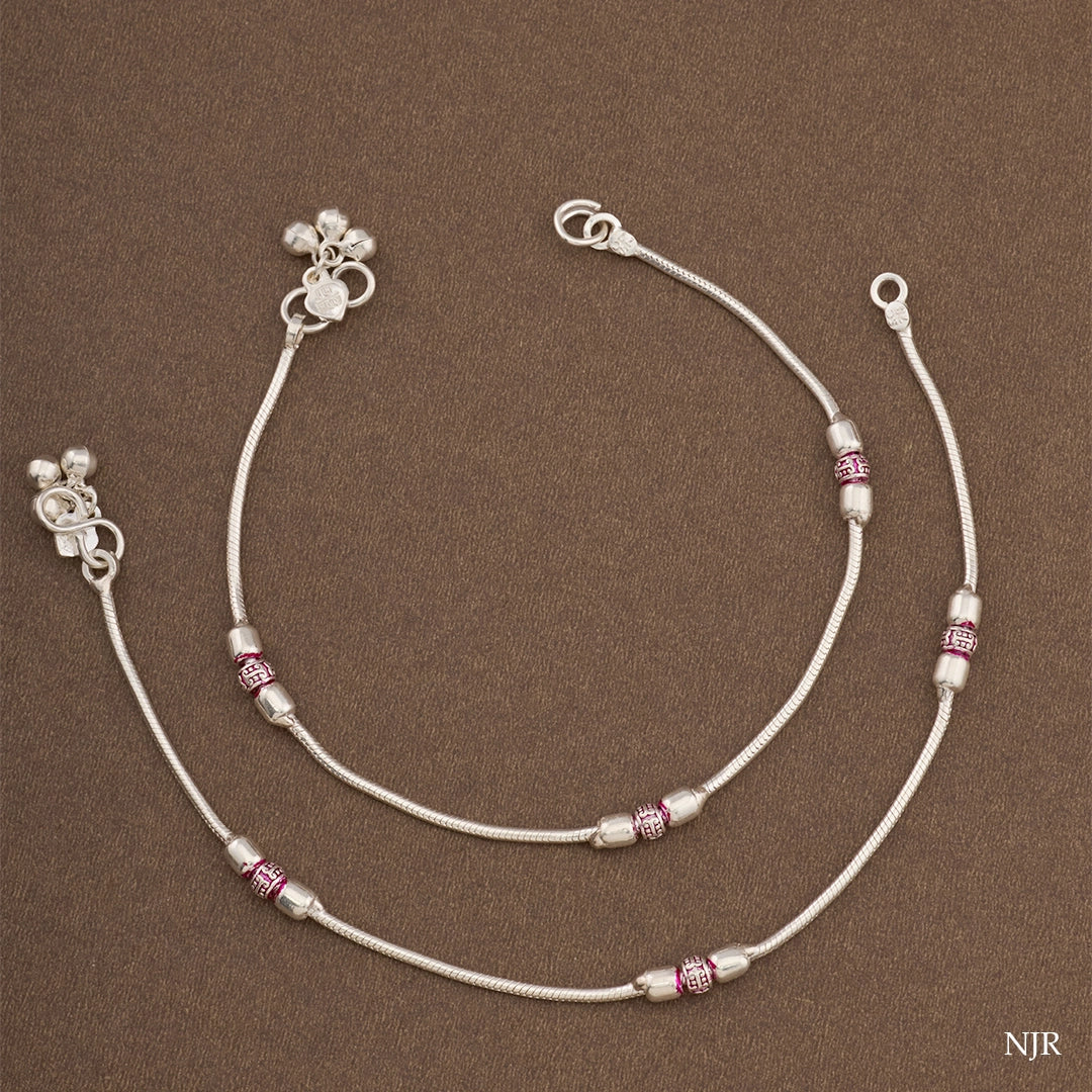 STERLING PINK ACCENT ANKLET
