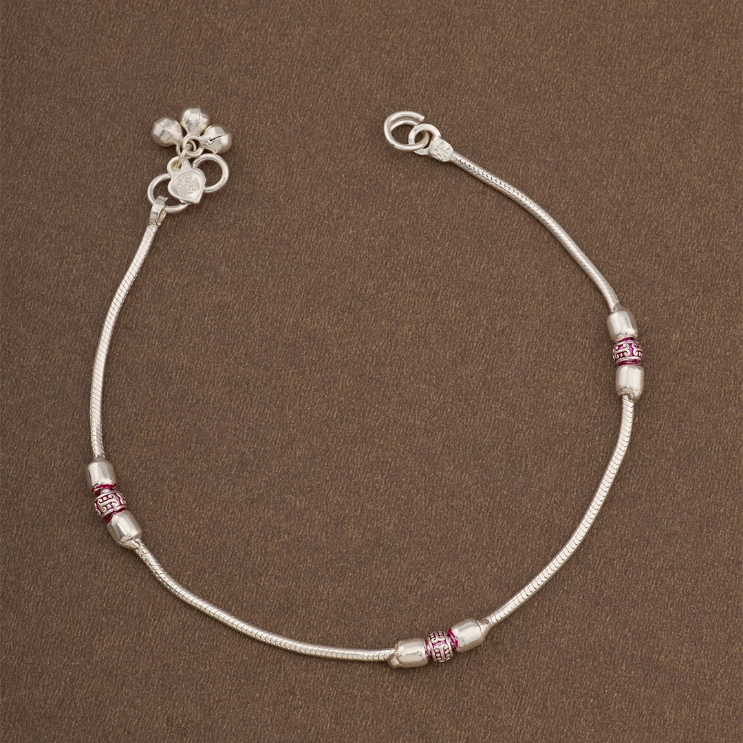 STERLING PINK ACCENT ANKLET