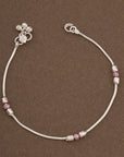 STERLING PINK ACCENT ANKLET