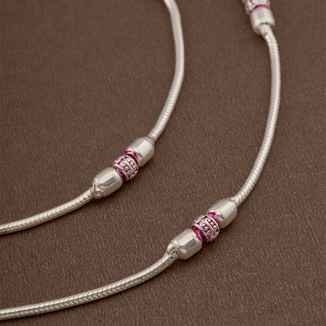 STERLING PINK ACCENT ANKLET