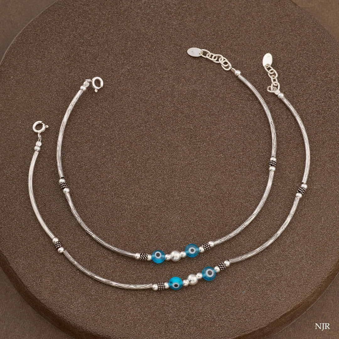 BLUE NAZAR BEAD ANKLET