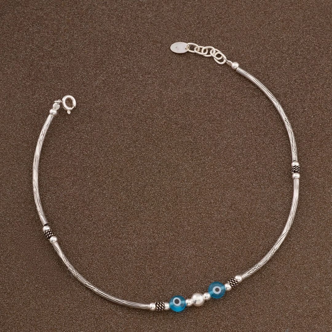 BLUE NAZAR BEAD ANKLET