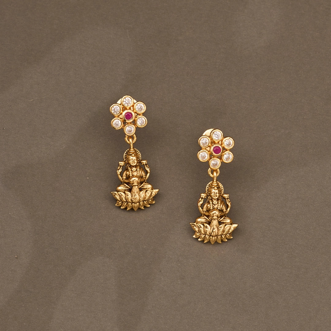 DIVINE LAKSHMI RUBY CZ NECKLACE SET