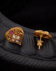 FLORAL RUBY HEART STUDS