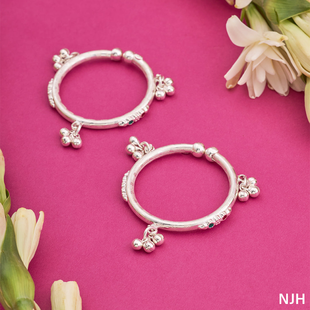 TINY TINKLE SILVER ANKLETS