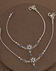 BLUE TEARDROP CHARM ANKLET