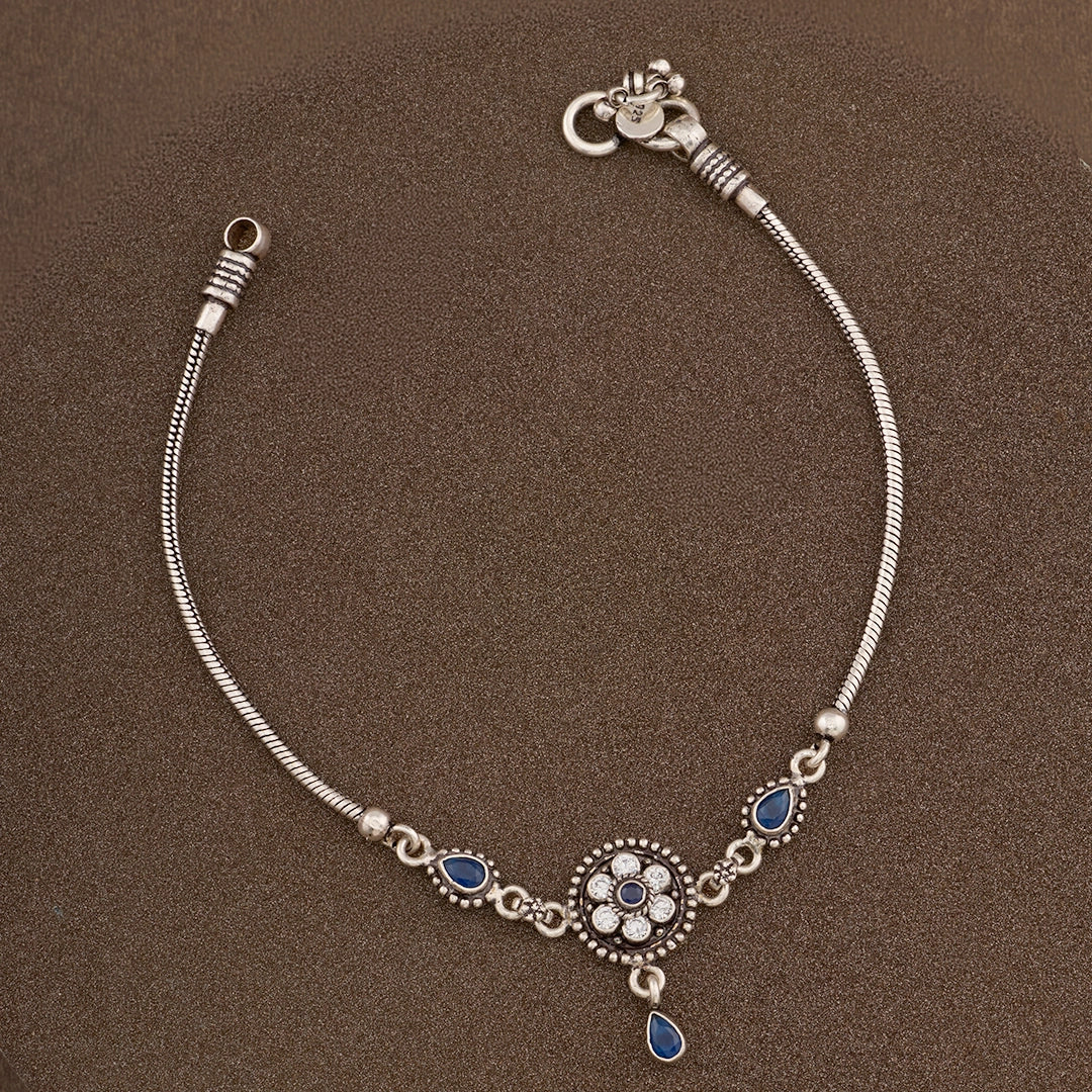 BLUE TEARDROP CHARM ANKLET