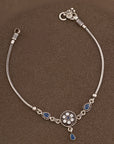 BLUE TEARDROP CHARM ANKLET