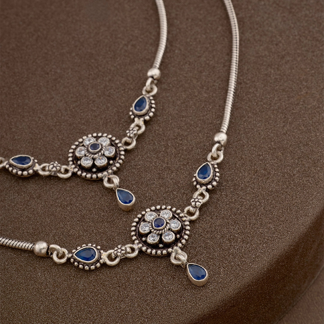 BLUE TEARDROP CHARM ANKLET