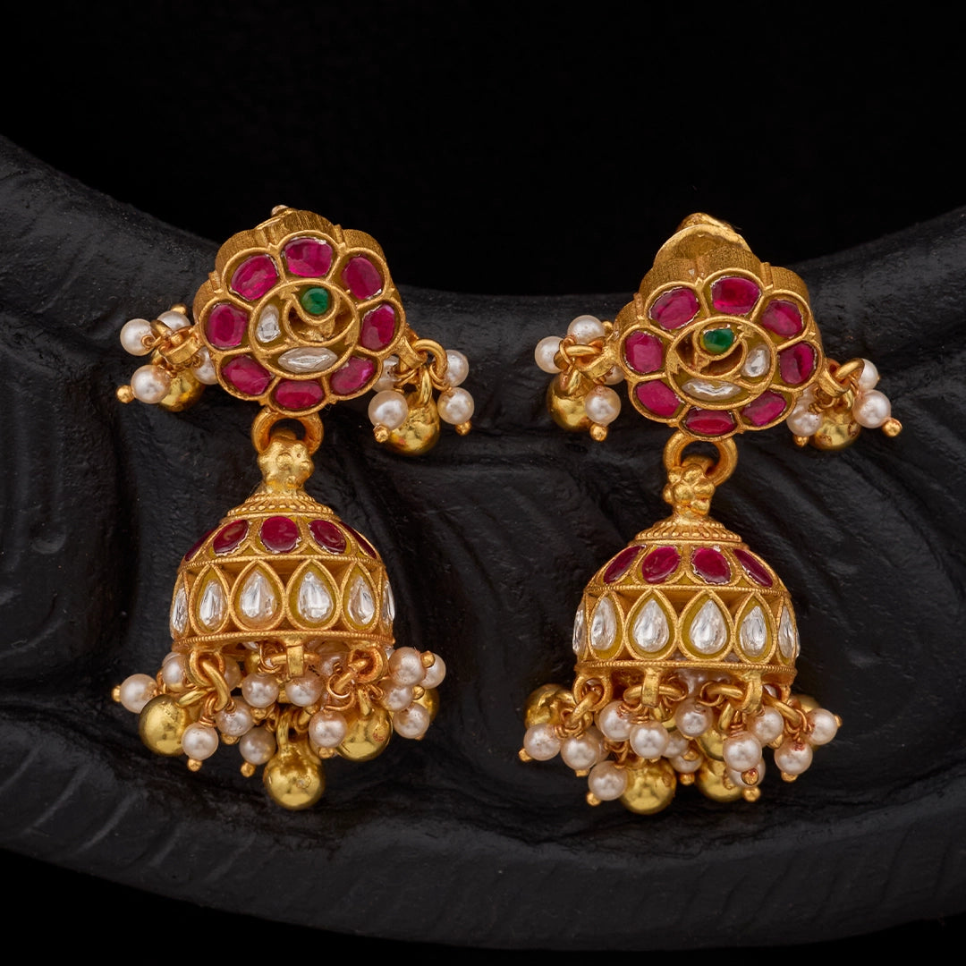 GULAB RUBY JHUMKA EARRINGS
