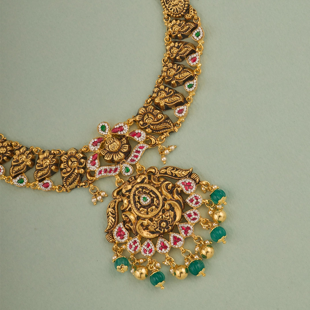 PEACOCK RAJAMALA HERITAGE NECKLACE
