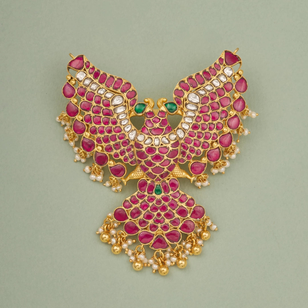 GRAND KUNDAN GANDABERUNDA PENDANT