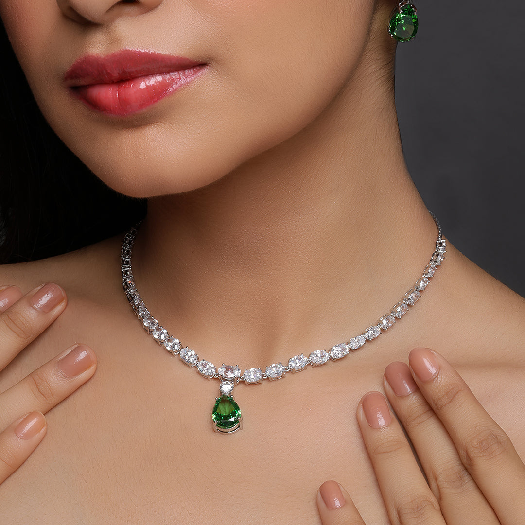 GREEN AURORA SWAROVSKI SET