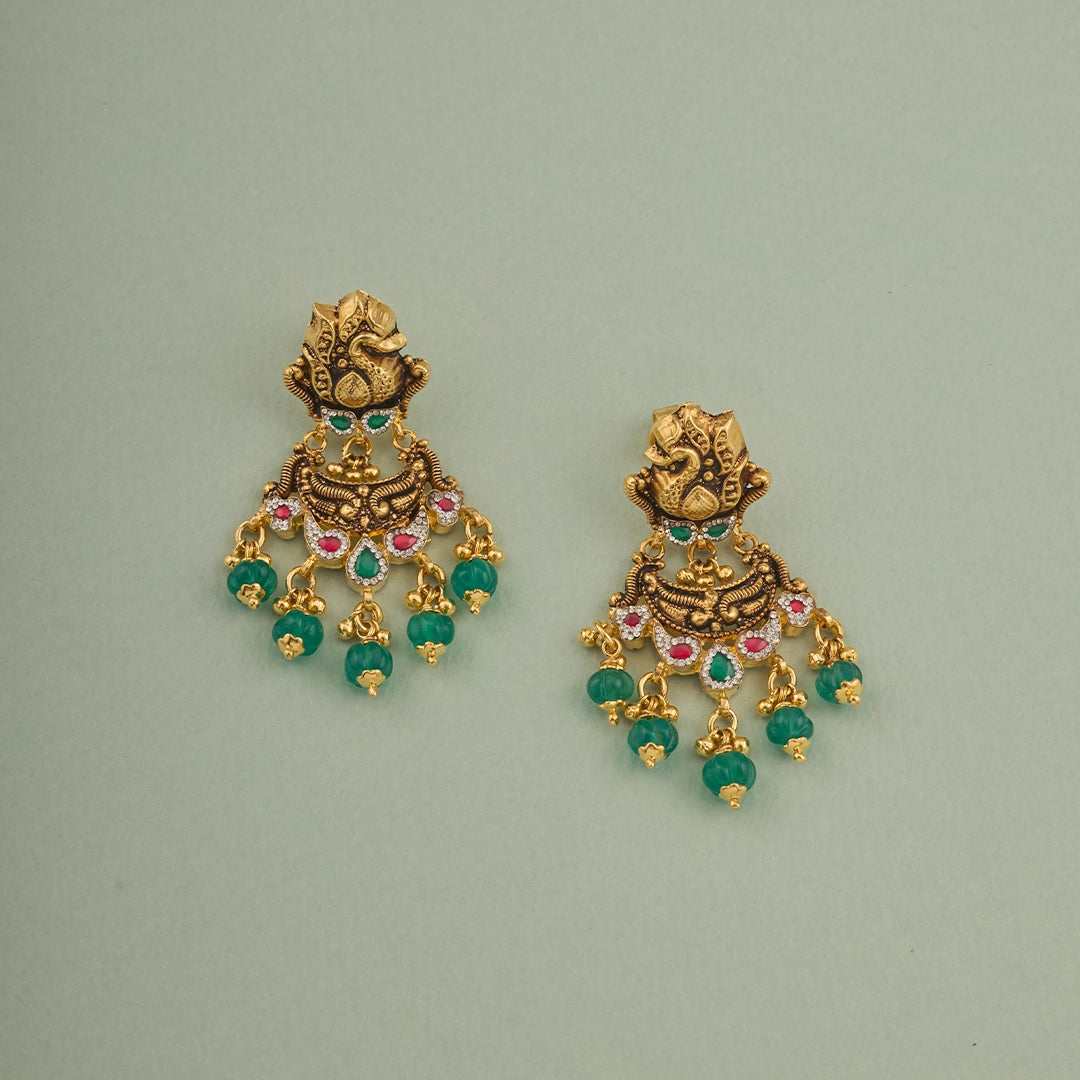 ANTIQUE EMERALD DROPS CAHNDBALI