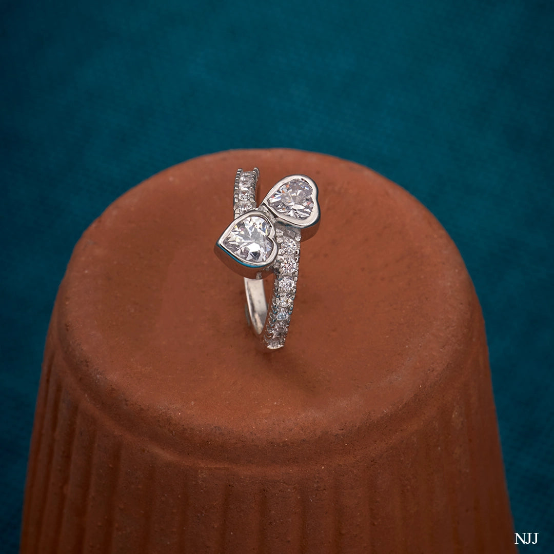 TWIN HEART SPARK RING