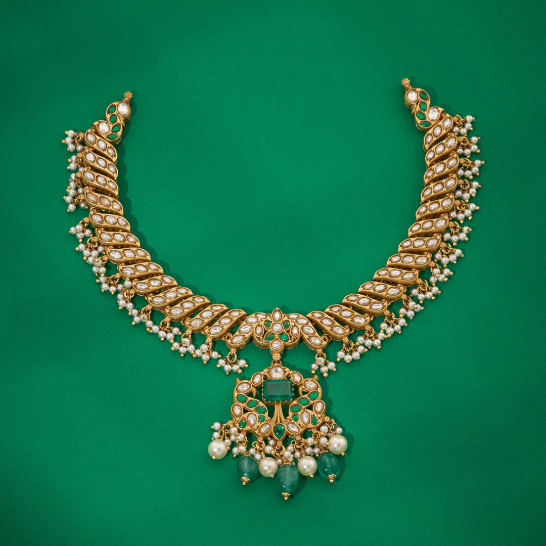 KUNDAN EMERALD HERITAGE NECKLACE