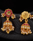 GULAB RUBY JHUMKA EARRINGS