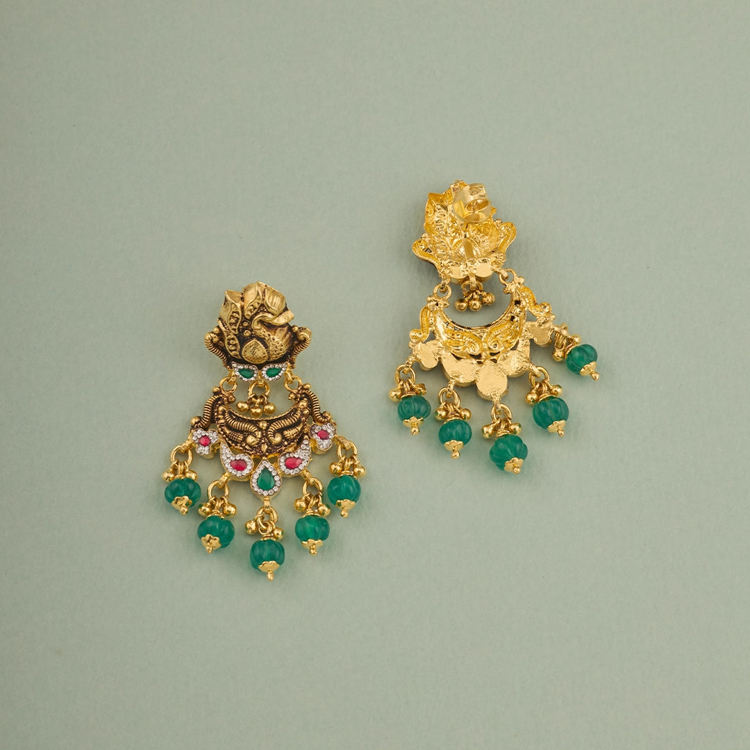 ANTIQUE EMERALD DROPS CAHNDBALI