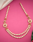 WHITE STONE FLORAL NECKLACE