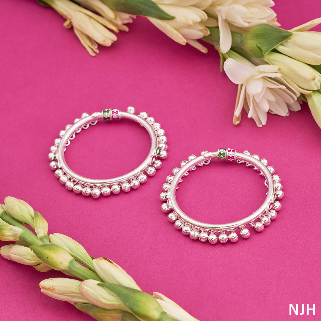SILVER BEADS BABY ANKLETS