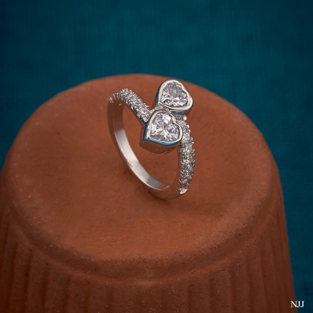 TWIN HEART SPARK RING